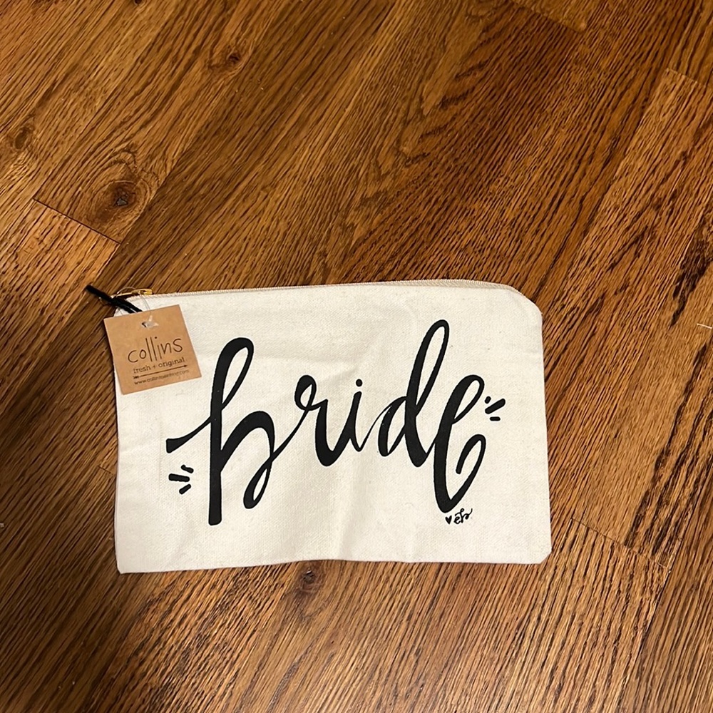 Bride zippered makeup bag